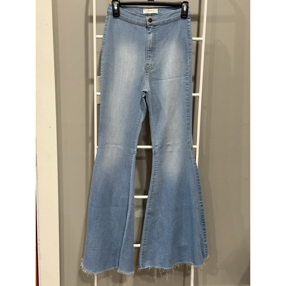 Vibrant MIU Bell Bottom Jeans Sz 7 Boho Hippie 70's Made In USA Festival Concert